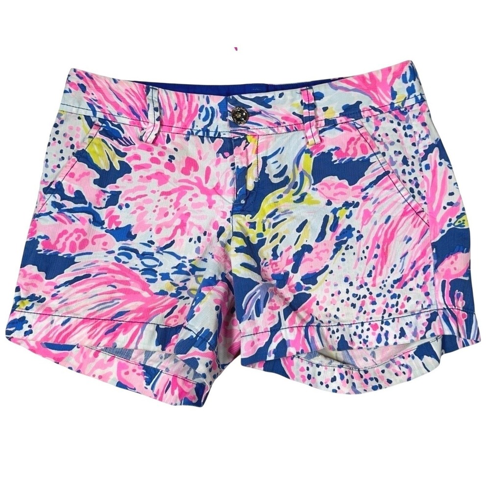 Lilly Pulitzer Callahan Shorts Women 2 Tropical Cotton Preppy Resort Beach Coast